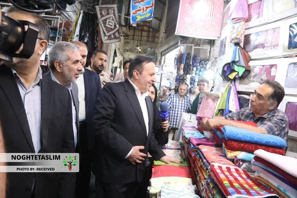 حضور استاندار قزوین در بازار بر اساس تاکیدات رهبری