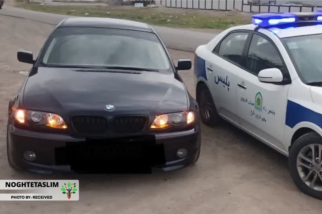 توقیف سواری بی‌ام‌و با ۱۸۵ کیلومتر سرعت در قزوین
