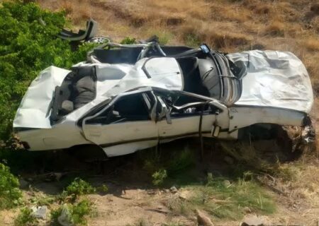 مرگ راننده ۲۰ ساله در سقوط به دره الموت قزوین