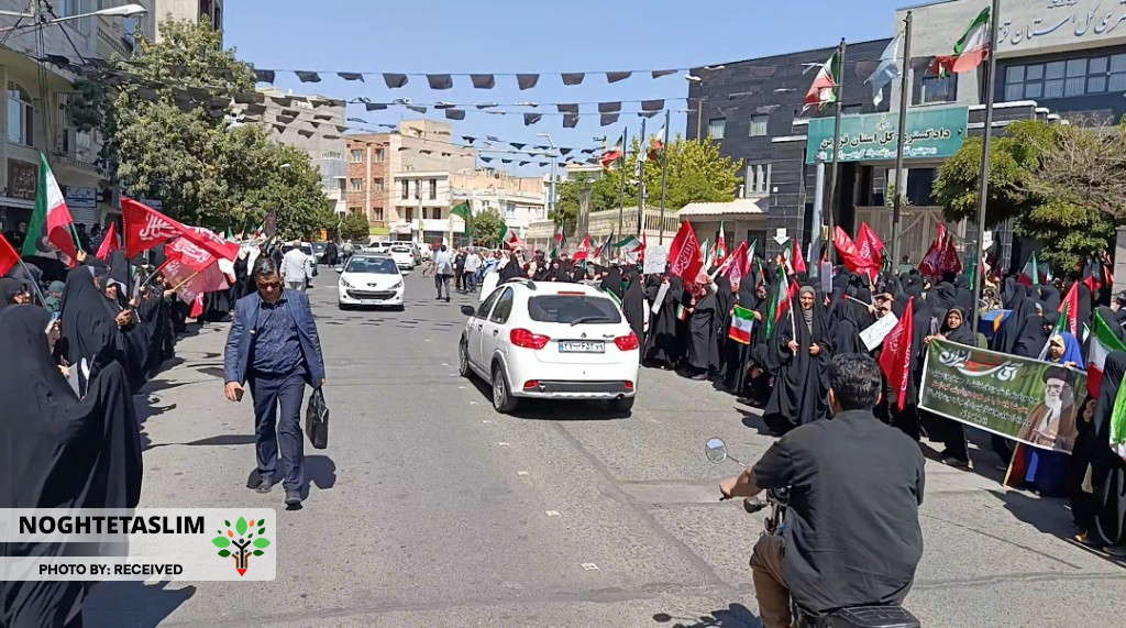 تجمع اعتراض ۵۰۰ قزوینی به ولنگاری مقابل دادگستری